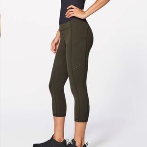 Lululemon Army Green Speed Up Cropped Leggings (21 inch)